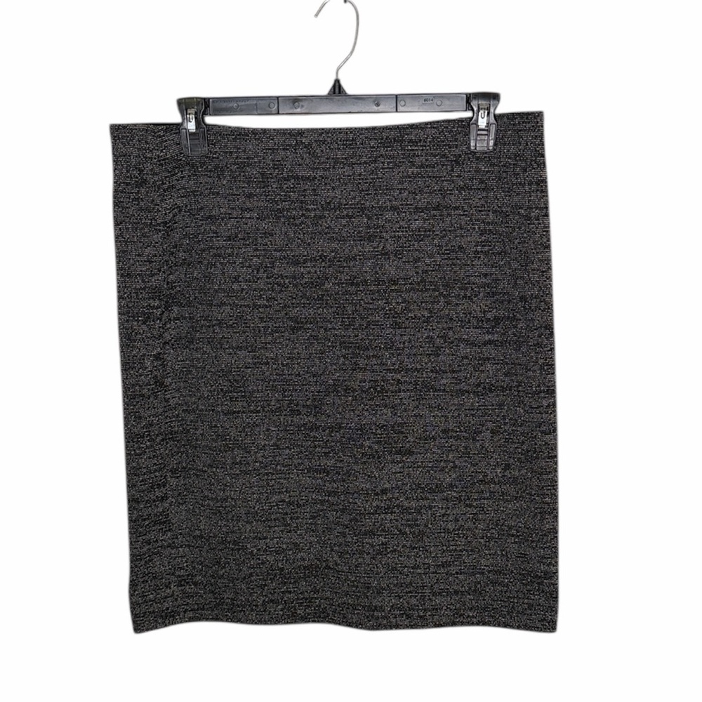GRACE ELEMENTS WOMENS MARLED GRAY PENCIL SKIRT ELASTIC WAIST SIZE XL